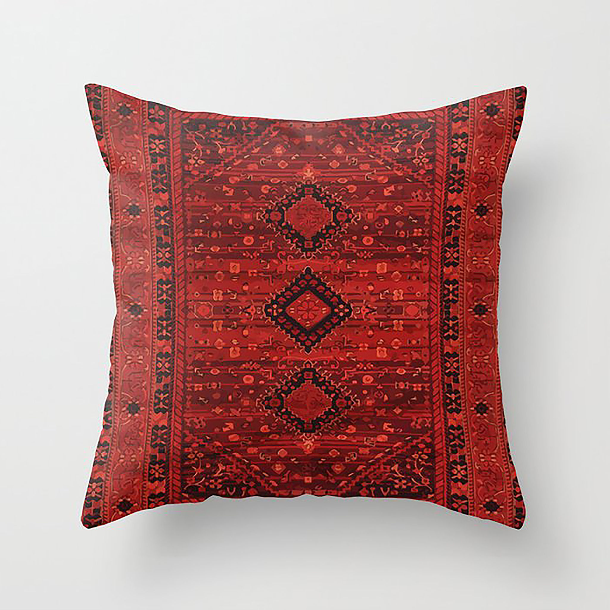 Red Traditional Oriental Moroccan And Ottoman Style Artwork With Insert-18"x18" thumbnail 2