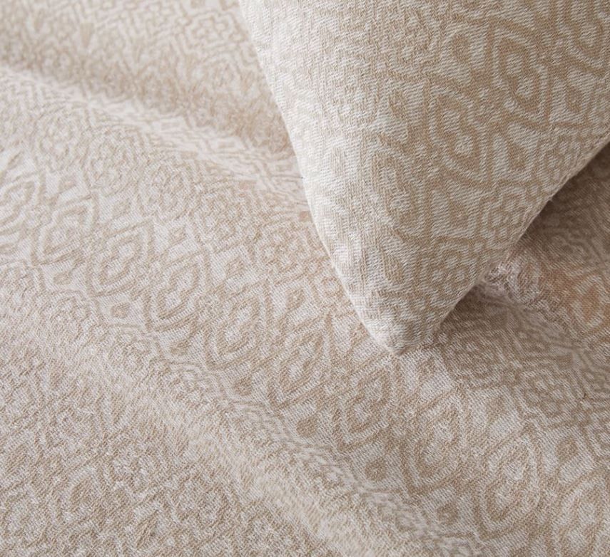 European Flax Linen Cotton Geo Jacquard Duvet Cover thumbnail 3