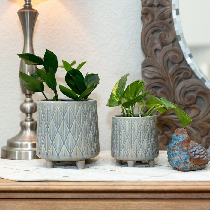 Nash 2 Piece Ceramic Pot Planter Set thumbnail 2