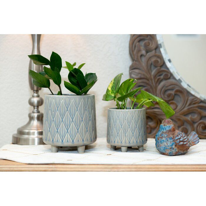 Nash 2 Piece Ceramic Pot Planter Set thumbnail 4