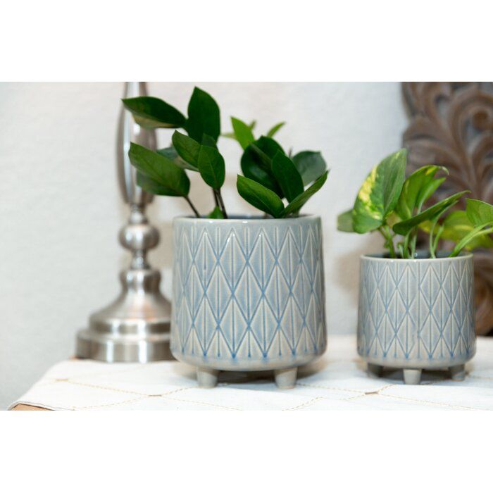 Nash 2 Piece Ceramic Pot Planter Set thumbnail 5