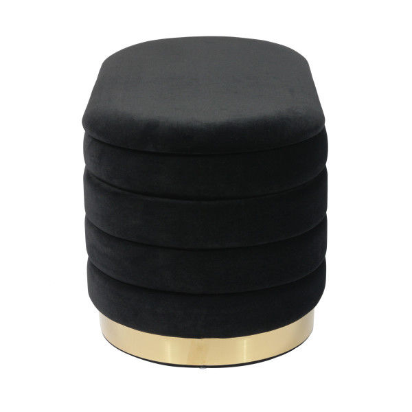 Lily Black Velvet Storage Bench thumbnail 2
