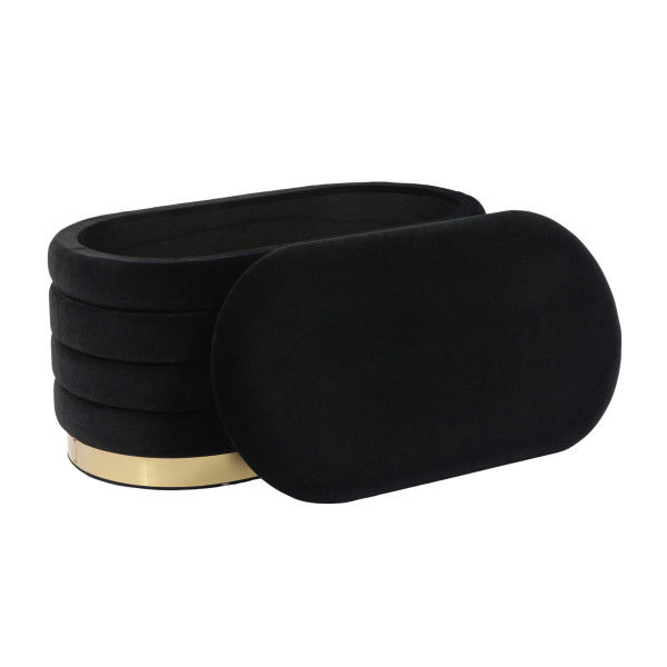 Lily Black Velvet Storage Bench thumbnail 4
