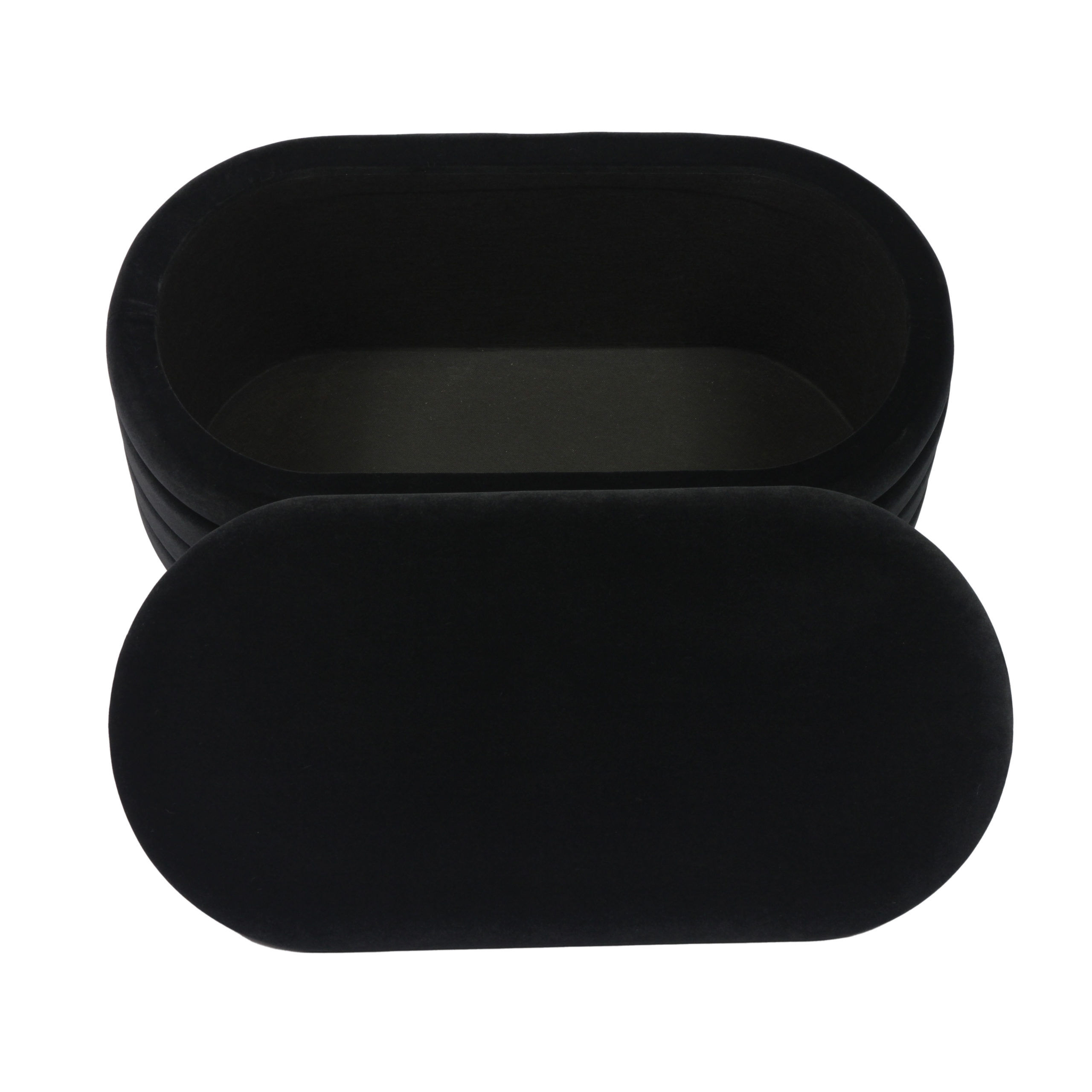 Lily Black Velvet Storage Bench thumbnail 5
