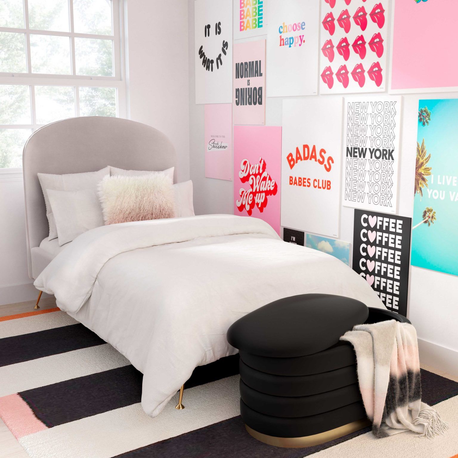 Lily Black Velvet Storage Bench thumbnail 7