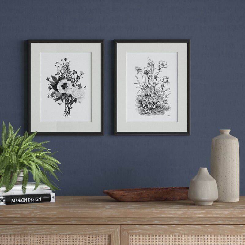 Botanical Black and White Picture Frame Drawing Print thumbnail 2