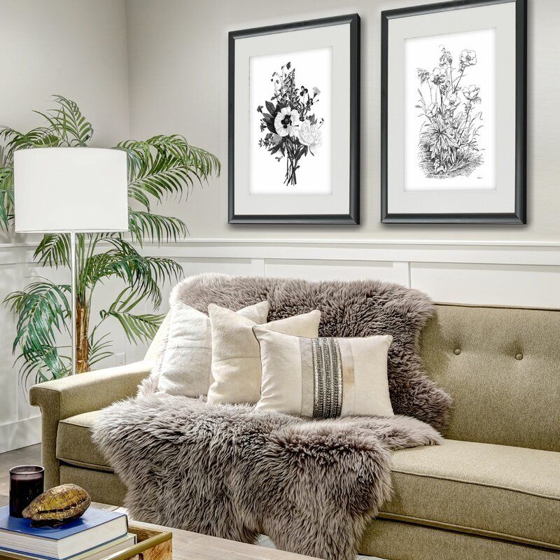 Botanical Black and White Picture Frame Drawing Print thumbnail 3