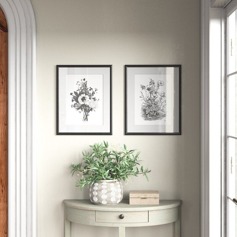 Botanical Black and White Picture Frame Drawing Print thumbnail 4
