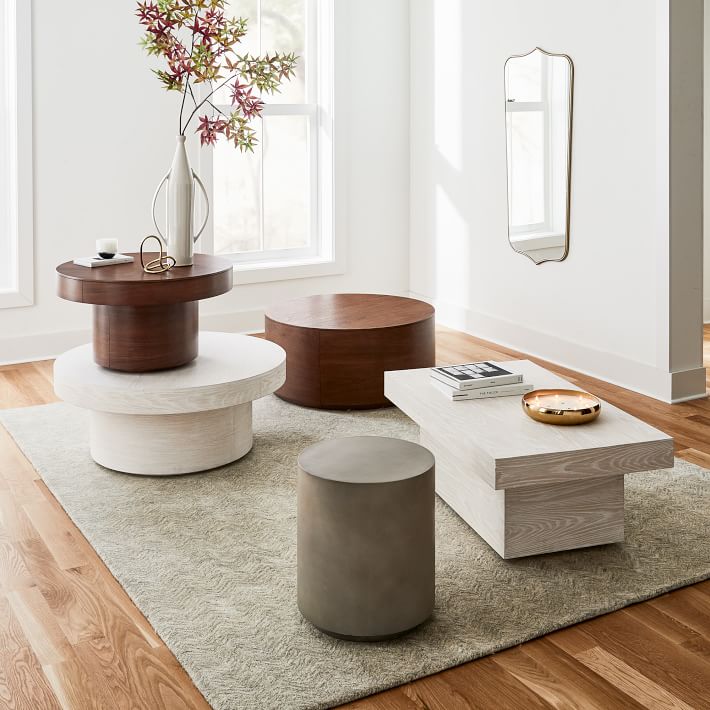 Volume Round Pedestal Coffee Table Wood thumbnail 2