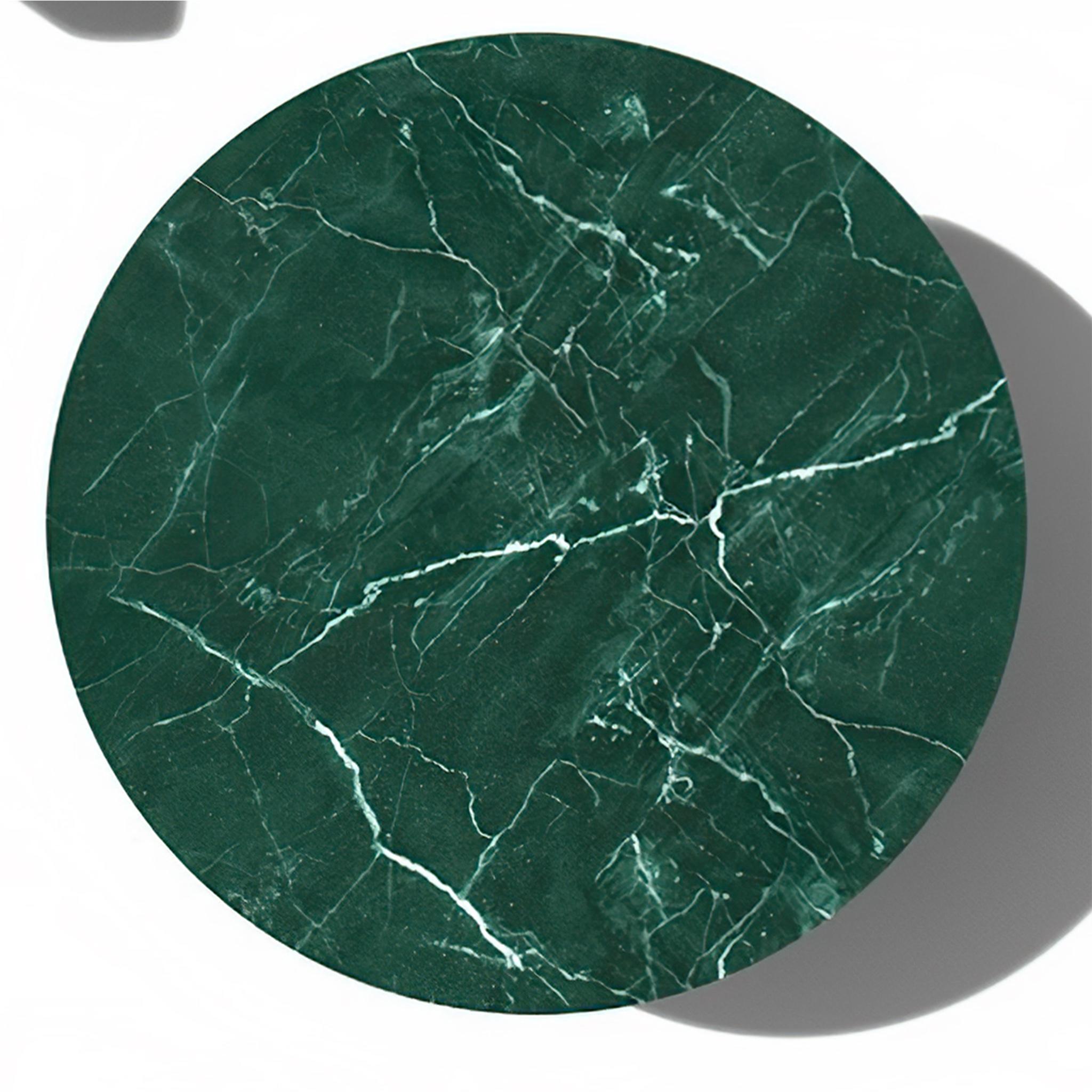 Espresso Round Coffee Table in Green Marble thumbnail 5