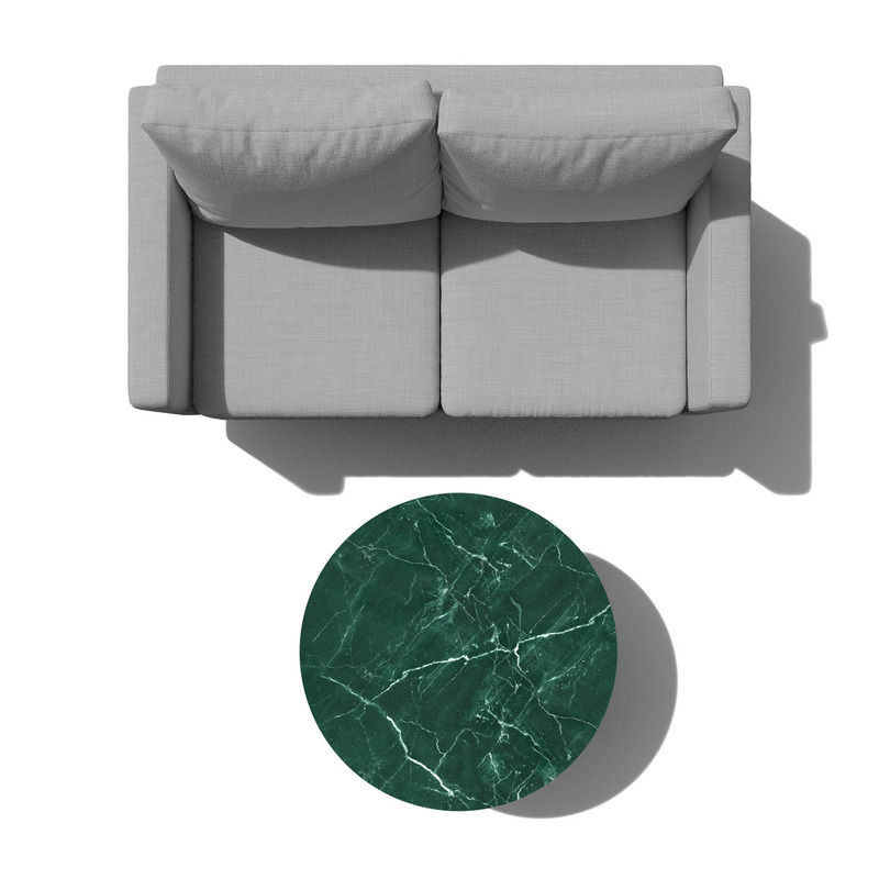 Espresso Round Coffee Table in Green Marble thumbnail 3