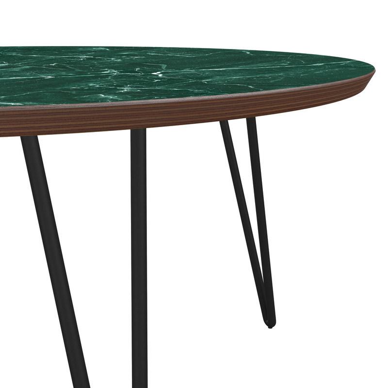 Espresso Round Coffee Table in Green Marble thumbnail 4
