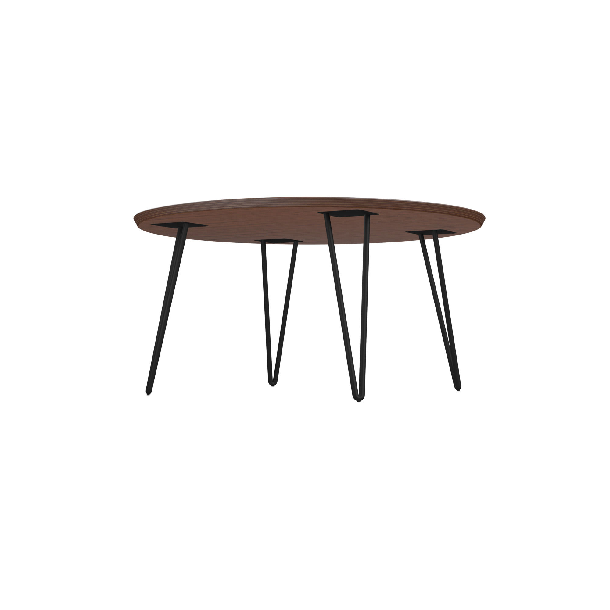 Espresso Round Coffee Table in Gray Marble thumbnail 2