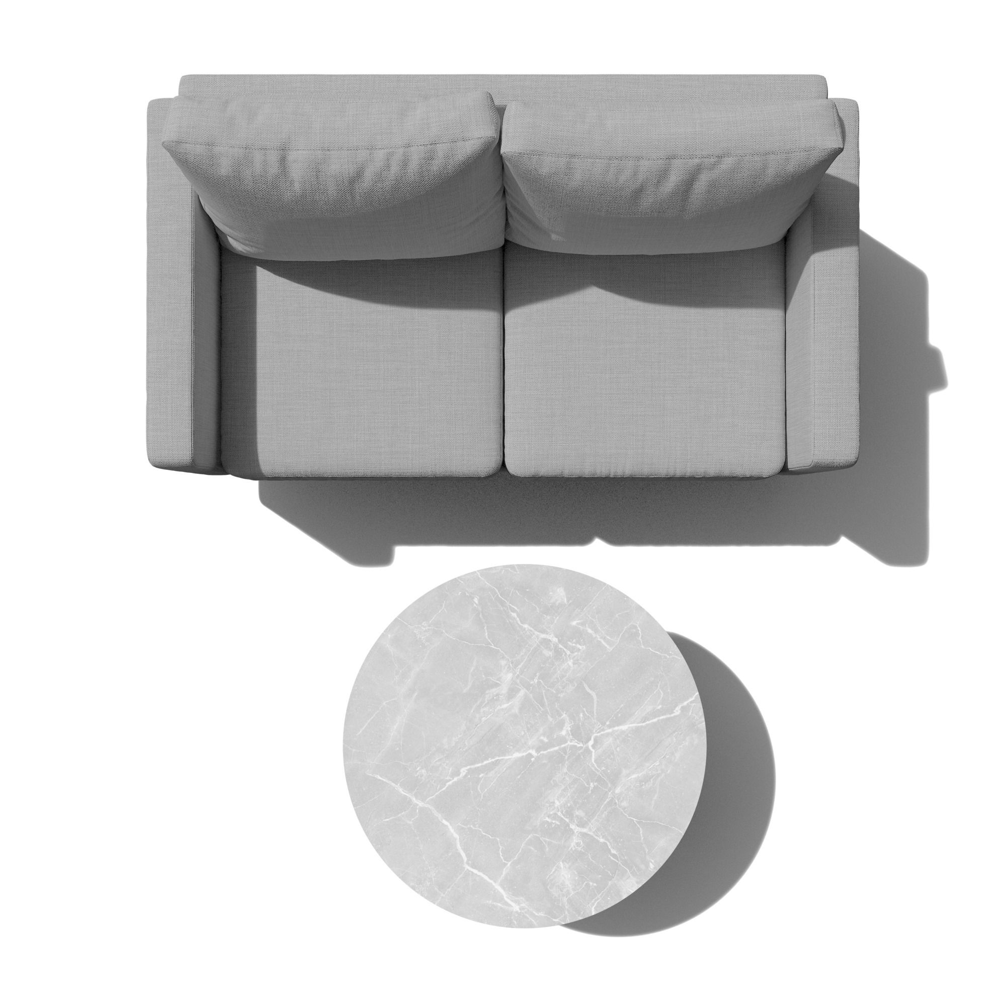 Espresso Round Coffee Table in Gray Marble thumbnail 3
