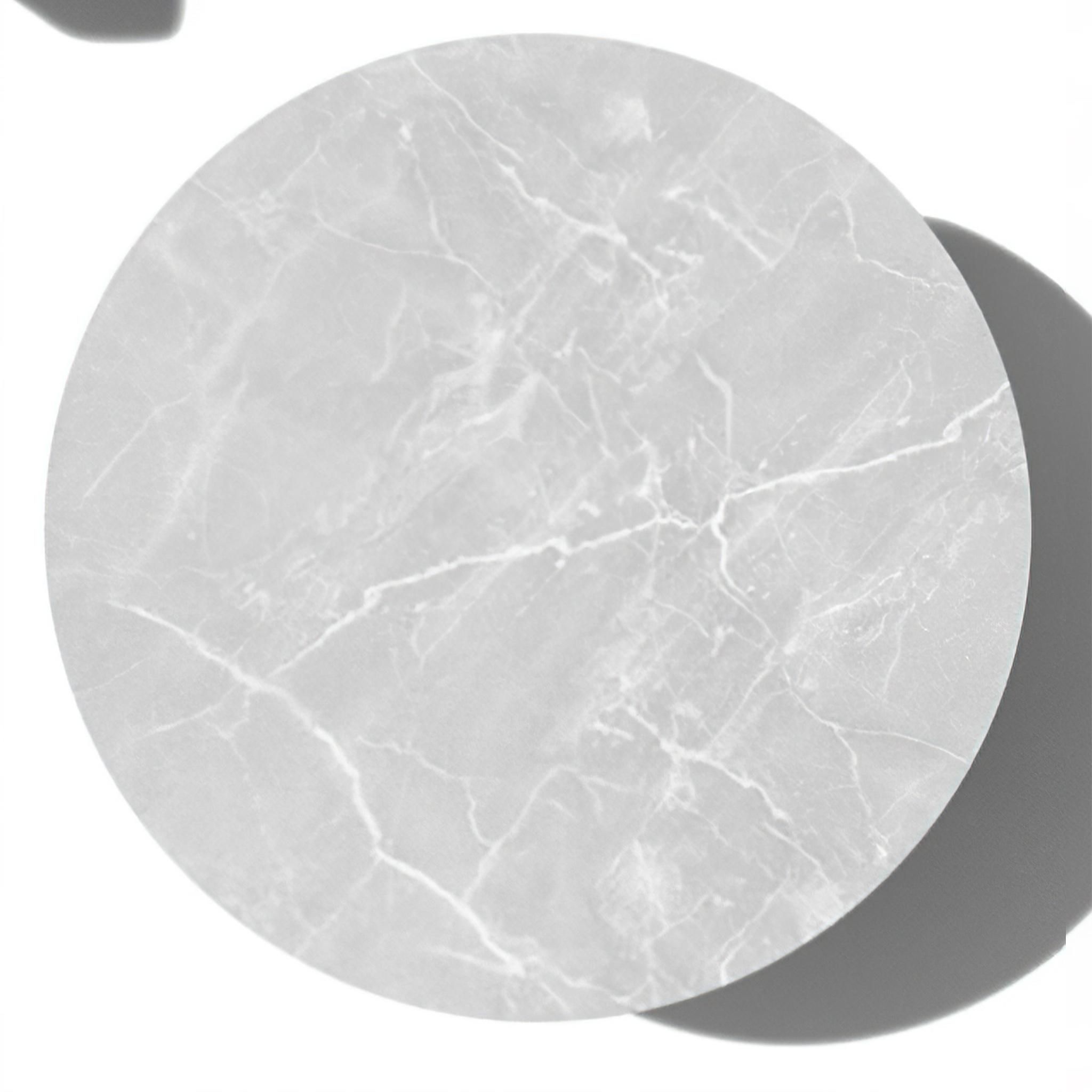 Espresso Round Coffee Table in Gray Marble thumbnail 5