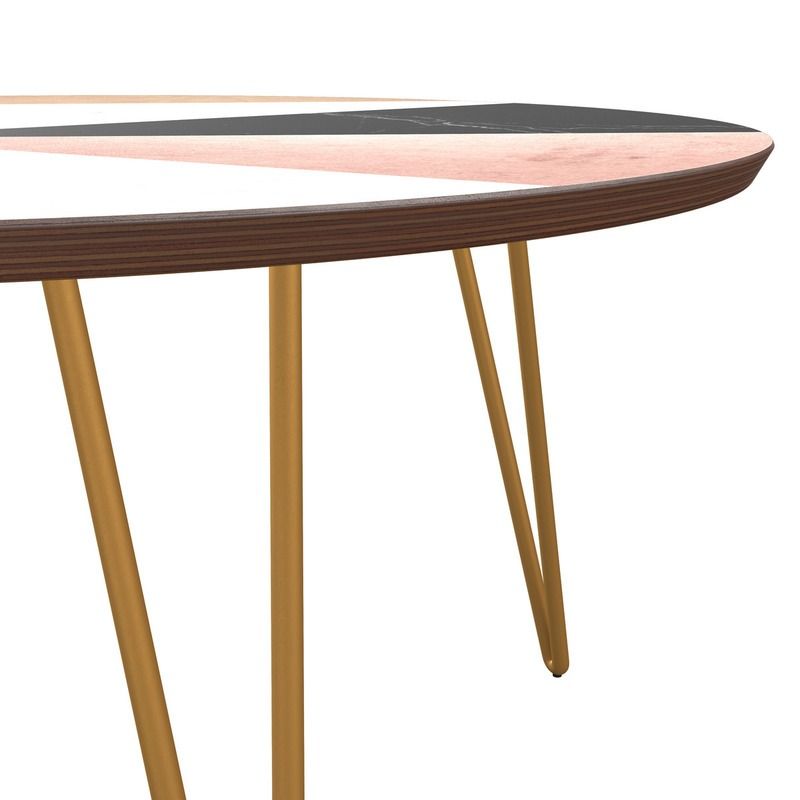 Espresso Round Coffee Table in Metallic Mashup thumbnail 4