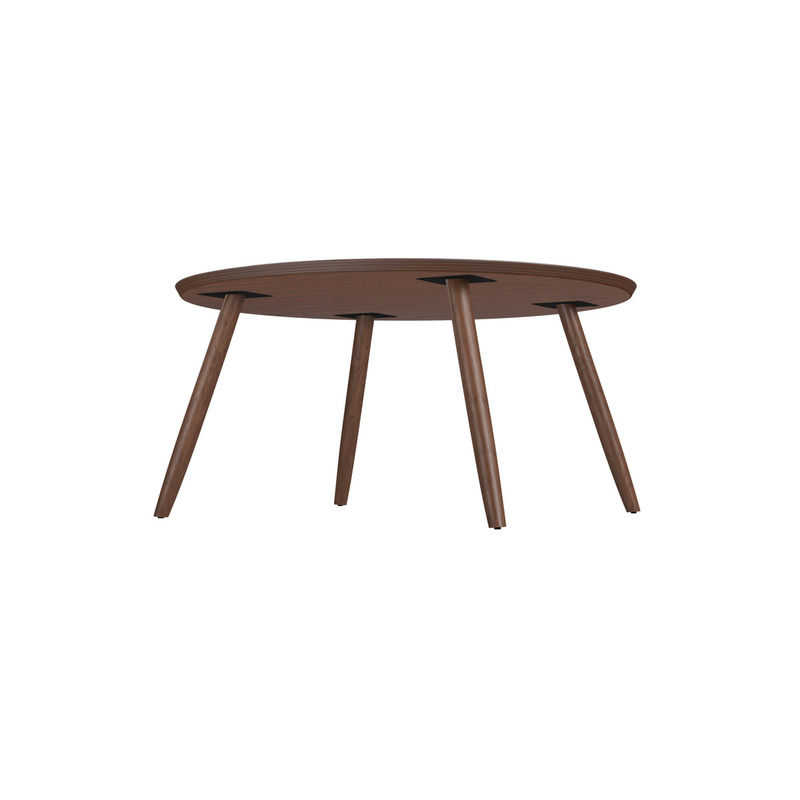 Espresso Round Coffee Table in Light Warm Gray thumbnail 2