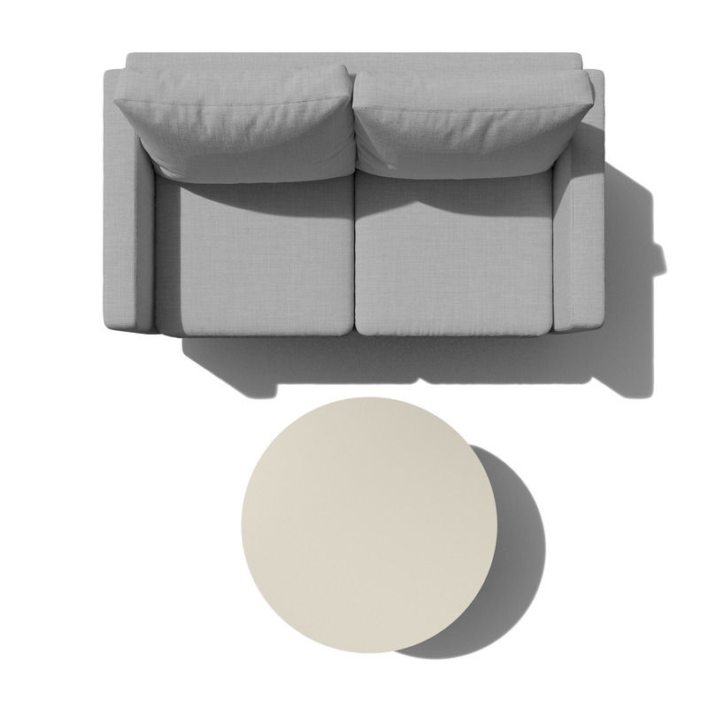 Espresso Round Coffee Table in Light Warm Gray thumbnail 3