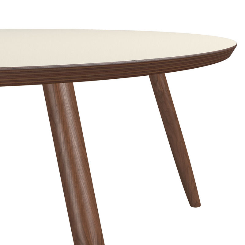 Espresso Round Coffee Table in Light Warm Gray thumbnail 4