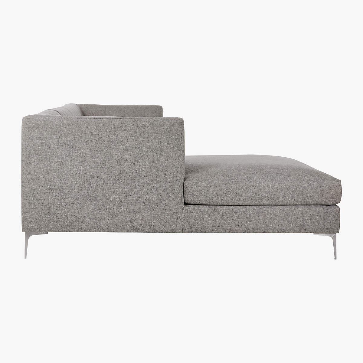 Holden 2-Piece Grey Tufted Sectional Loveseat thumbnail 4