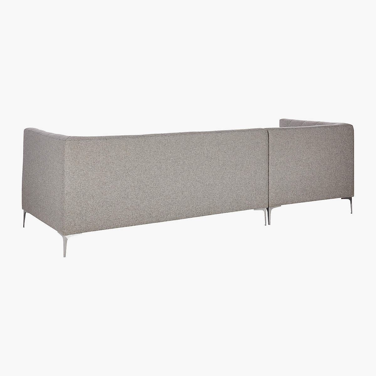 Holden 2-Piece Grey Tufted Sectional Loveseat thumbnail 5