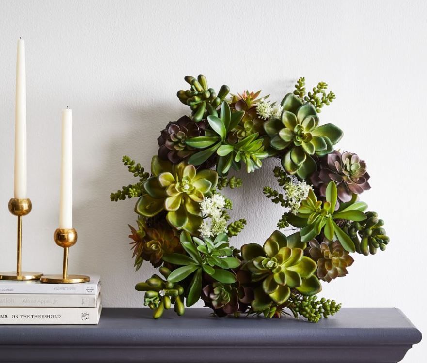 Faux Succulent Wreath thumbnail 2
