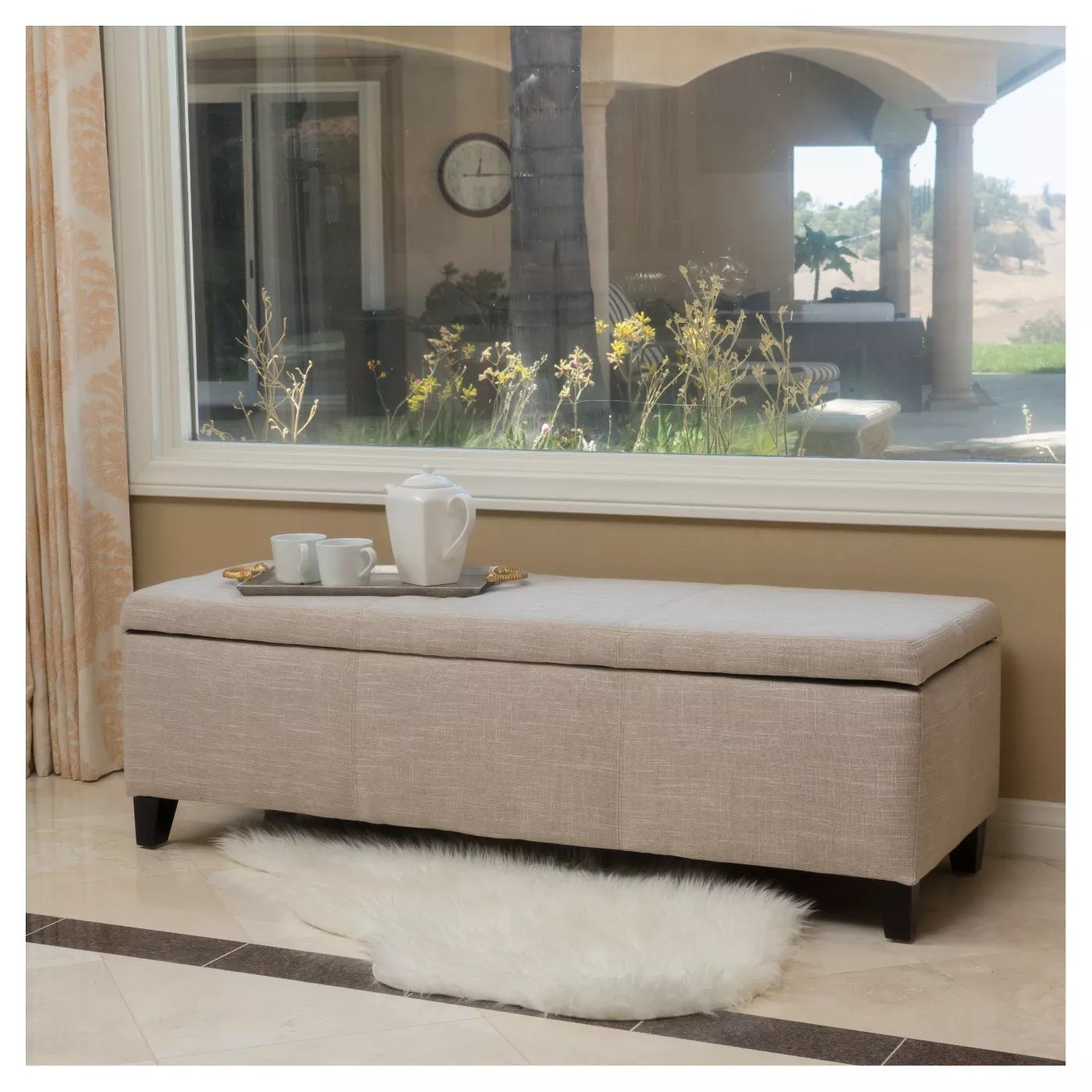 Lucinda Fabric Storage Ottoman Bench thumbnail 2