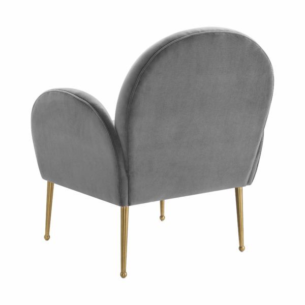 Isla Grey Velvet Chair thumbnail 3