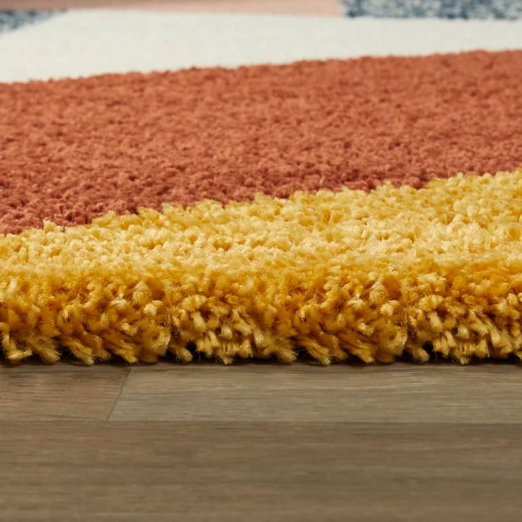 Elenora Shag Orange Gray Brown Rug-7'10"x10' thumbnail 4