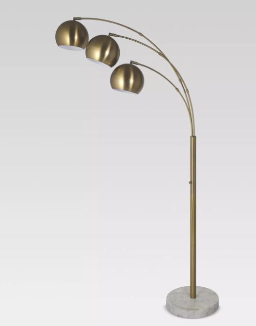 Span 3 Head Metal Globe Floor Lamp thumbnail 2