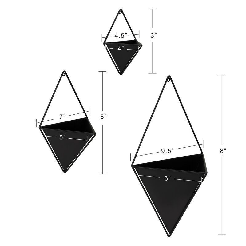 Bronze Anding 3 Piece Geometric Wall Planter Set thumbnail 6