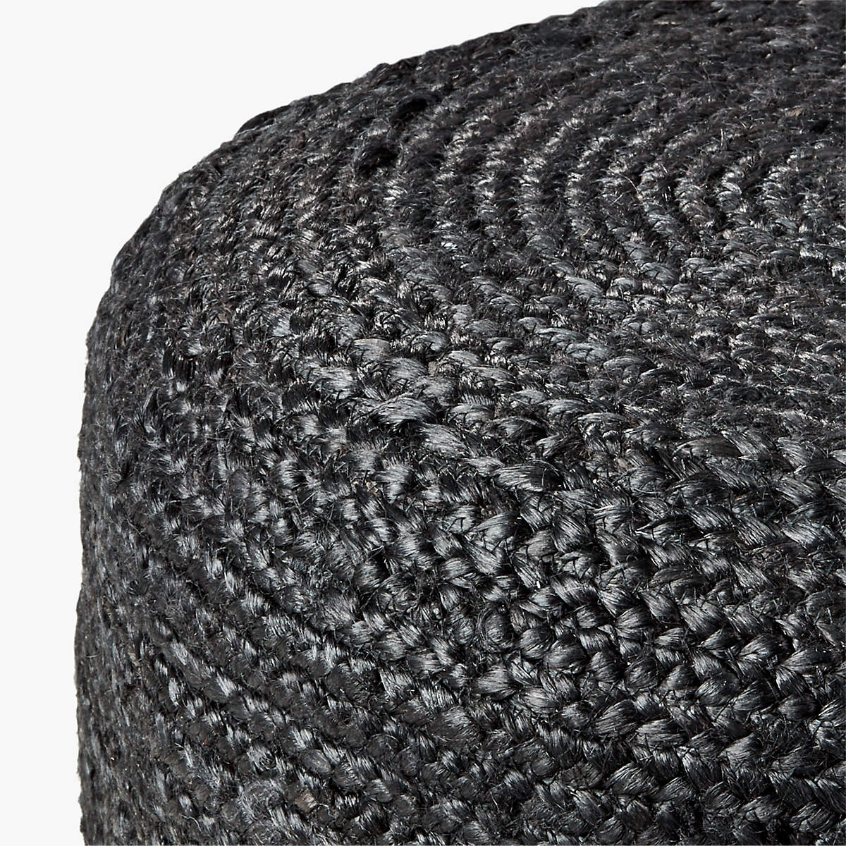 BLACK BRAIDED JUTE POUF thumbnail 2
