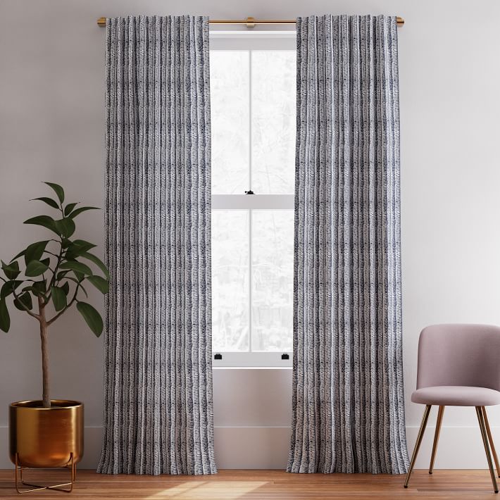 Cotton Canvas Wave Stripe Curtain (Set of 2) thumbnail 4