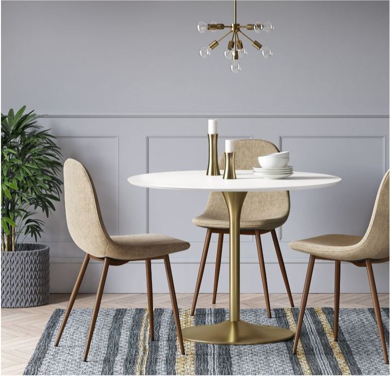 Braniff Round Dining Table Metal Base thumbnail 2