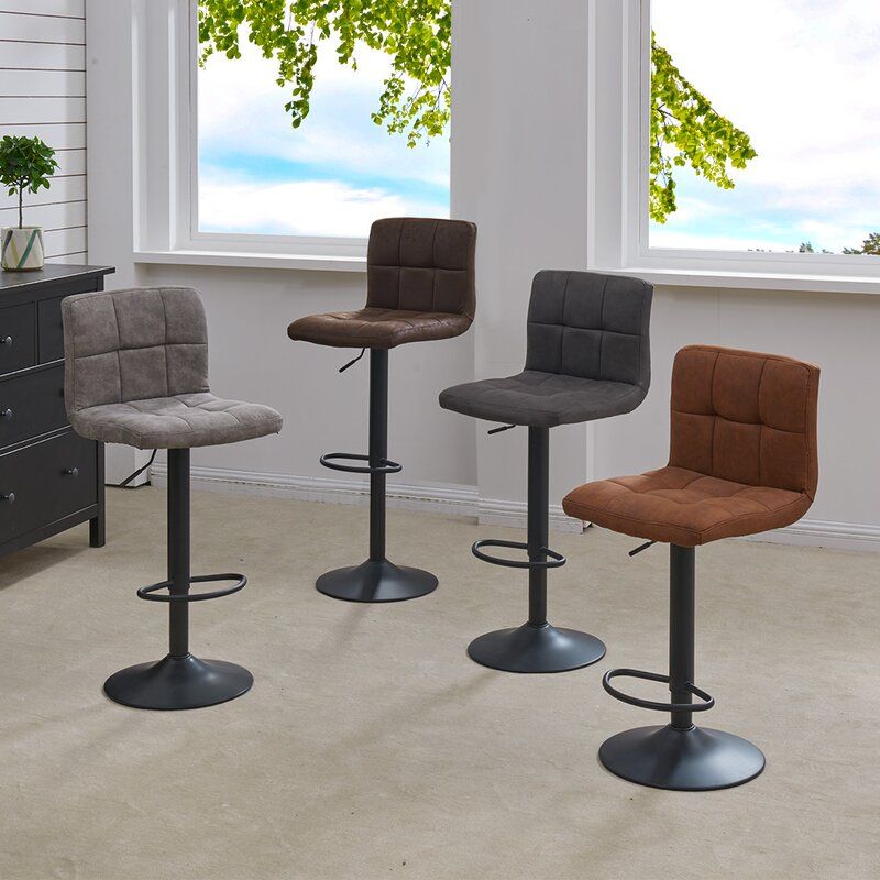Amjed Swivel Adjustable Height Bar Stool  thumbnail 2