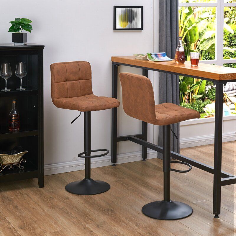 Amjed Swivel Adjustable Height Bar Stool  thumbnail 3