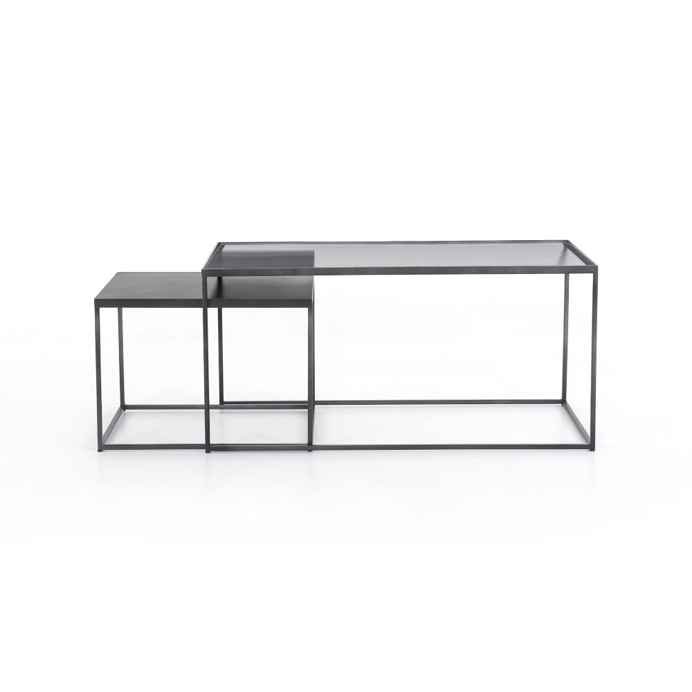 Iron and Glass Nesting Coffee Table thumbnail 3