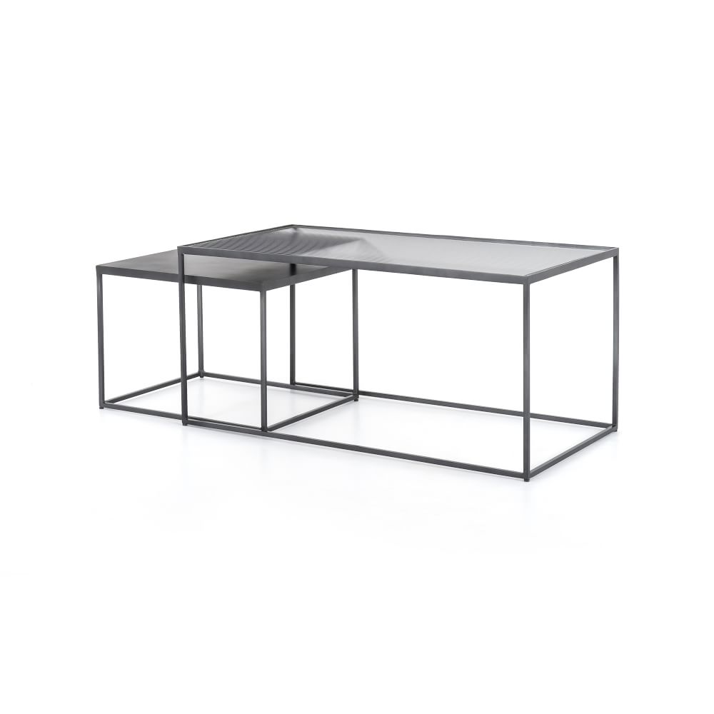 Iron and Glass Nesting Coffee Table thumbnail 4