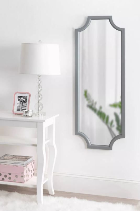 Hogan Framed Scallop Full Length Wall Mirror Gray thumbnail 3
