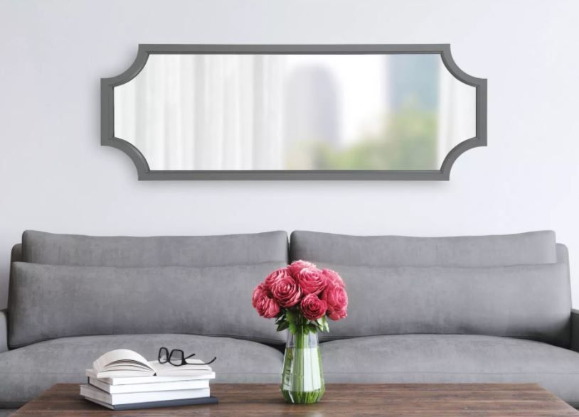 Hogan Framed Scallop Full Length Wall Mirror Gray thumbnail 4