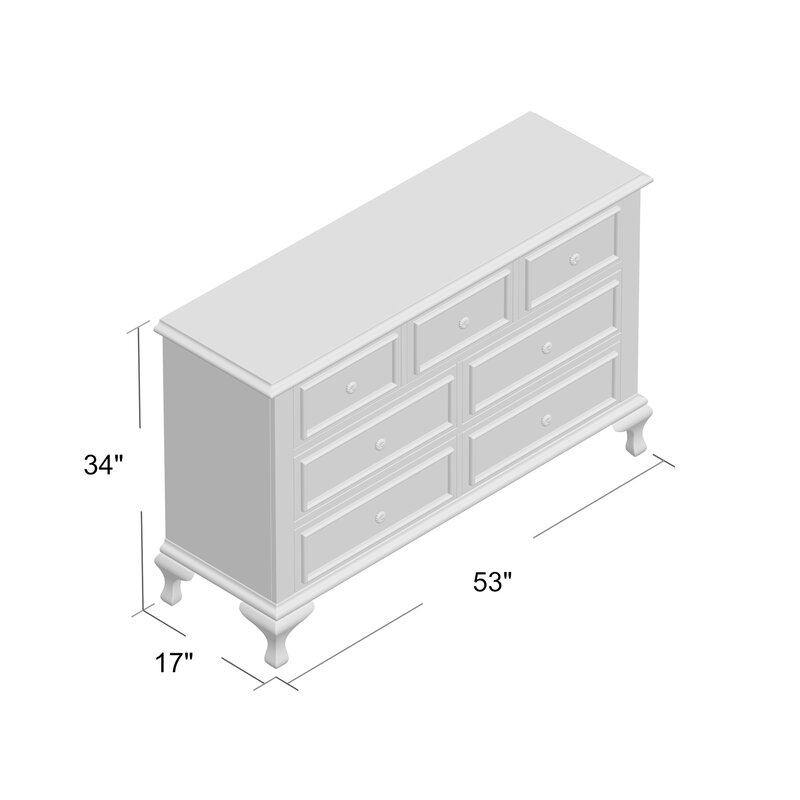 Alessia 7 Drawer Double Dresser thumbnail 3