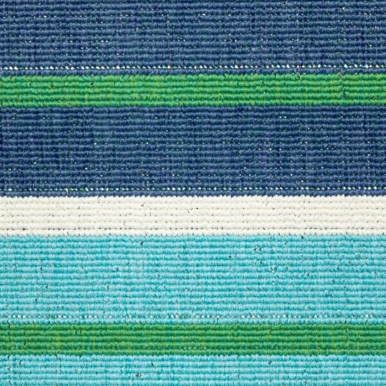 Lundys Striped BlueGreen IndoorOutdoor Area Rug-7'10"x10'10" thumbnail 8
