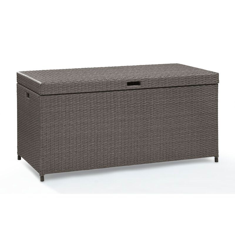 Adelita Outdoor Resin Wicker Deck Box thumbnail 2