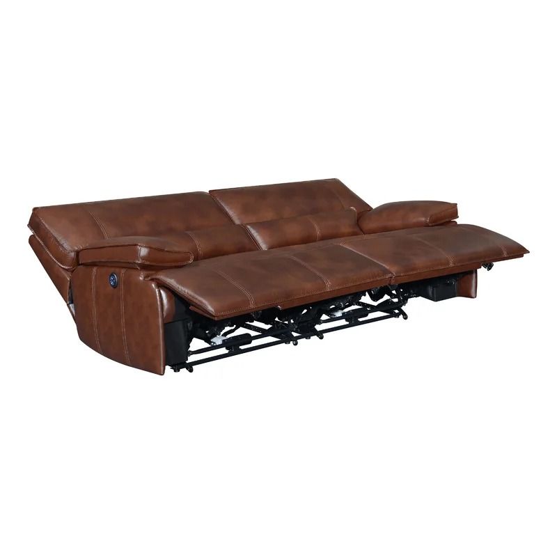 Eiva Genuine Leather Pillow top Arm Reclining Sofa thumbnail 5