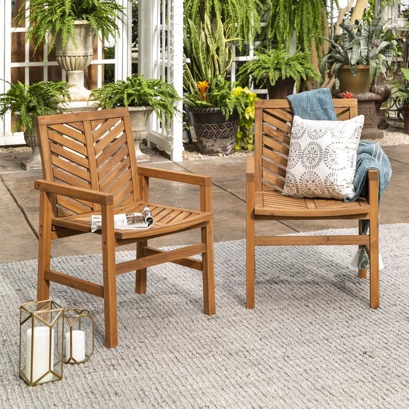 Diboll Acacia Patio Dining Armchair thumbnail 5