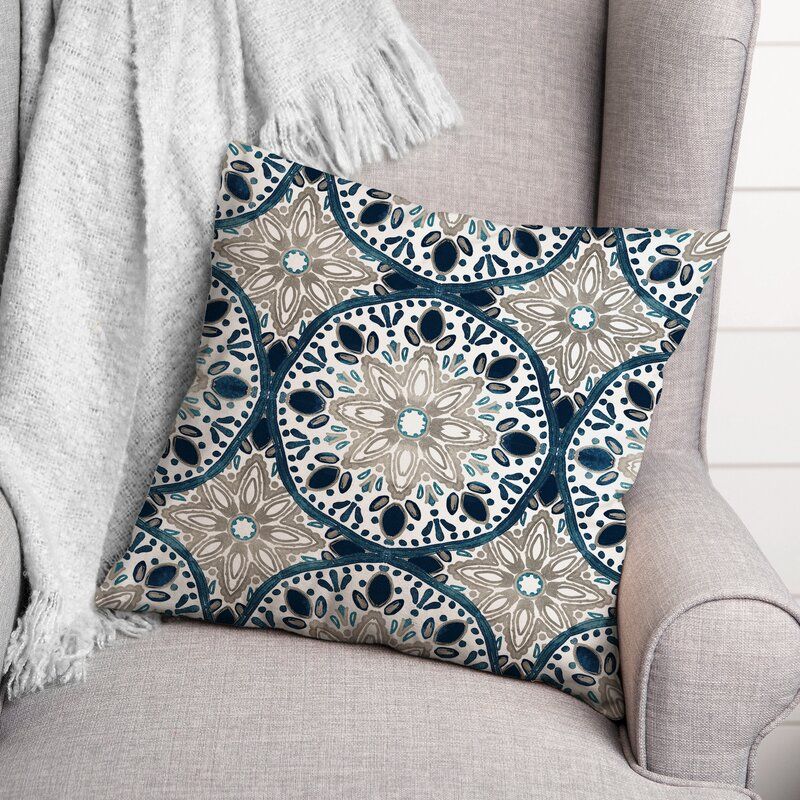 Quitaque Faded Medallions Outdoor Square Pillow Cover thumbnail 2