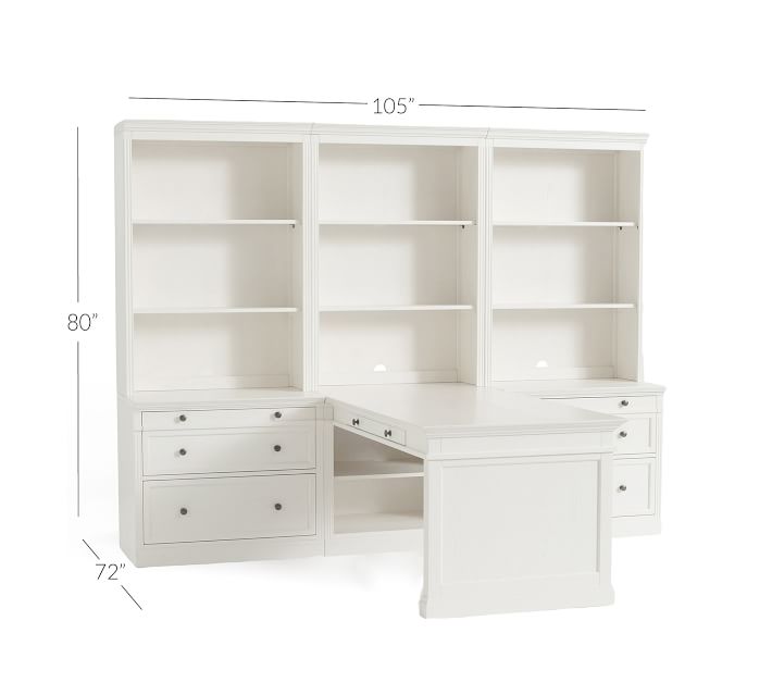 Livingston Peninsula Desk with 105" Bookcase Suite (105") thumbnail 2