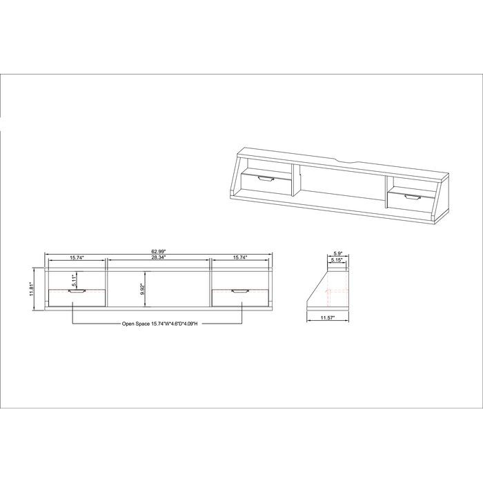 Suazo Floating TV Stand for TVs up to 60 thumbnail 5