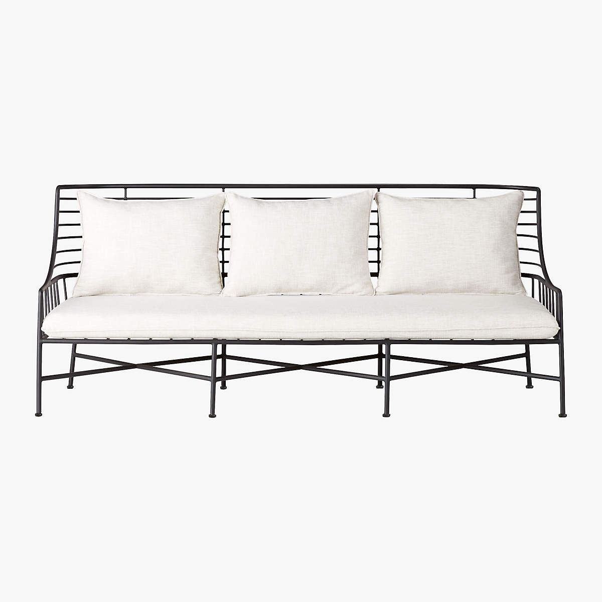 BRETON BLACK METAL SOFA thumbnail 4