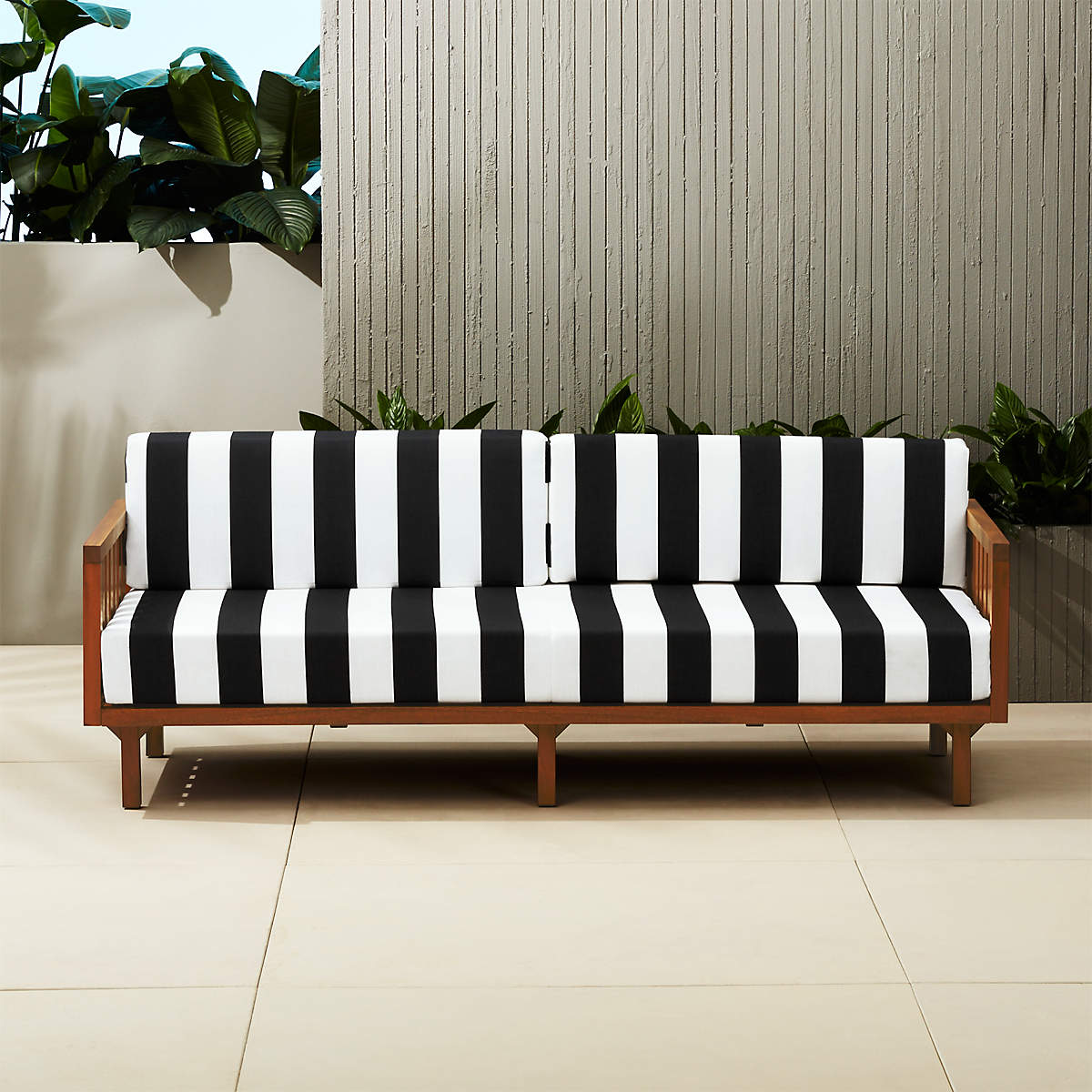 TROPEZ BLACK AND WHITE STRIPE SOFA thumbnail 2